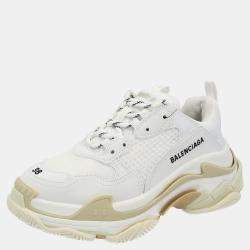 Pre Owned Balenciaga White Triple S Sneakers Size EU 38