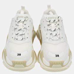 Pre Owned Balenciaga White Triple S Sneakers Size EU 38