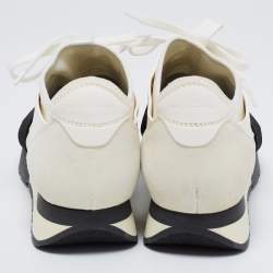 Pre Owned Balenciaga White Leather And Mesh Race Runner Sneakers Size 40