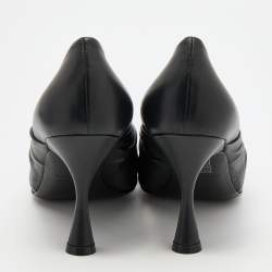 Pre Owned Balenciaga Black Leather Drapy Pointed Toe Pumps Size 38.5