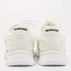 Pre Owned Balenciaga White Fabric Lace Up Sneakers Size 39