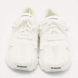 Pre Owned Balenciaga White Fabric Lace Up Sneakers Size 39