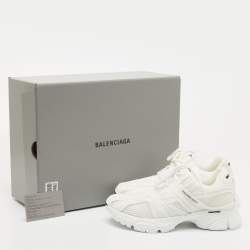 Pre Owned Balenciaga White Fabric Lace Up Sneakers Size 39