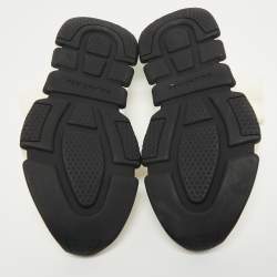 Pre Owned Balenciaga Cream Knit Fabric Speed Trainer Sneakers Size 38