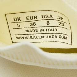 Pre Owned Balenciaga Cream Knit Fabric Speed Trainer Sneakers Size 38
