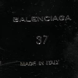 Pre Owned Balenciaga Red Patent Leather Loafer Pumps Size 37