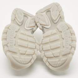 Pre Owned Balenciaga Grey Rubber and Leather Track Sandals Size 36