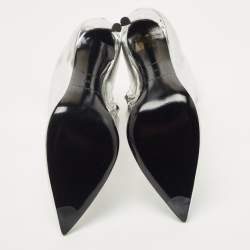 Balenciaga Silver Leather Ankle Booties Size 39