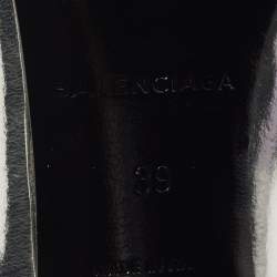 Balenciaga Silver Leather Ankle Booties Size 39