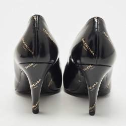 Pre Owned Balenciaga Black Leather Talon Slash Pumps Size 38