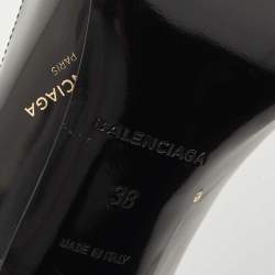 Pre Owned Balenciaga Black Leather Talon Slash Pumps Size 38