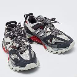 Balenciaga Multicolor Leather and Mesh Track Low Top Sneakers Size 38
