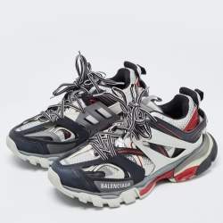 Balenciaga Multicolor Leather and Mesh Track Low Top Sneakers Size 38