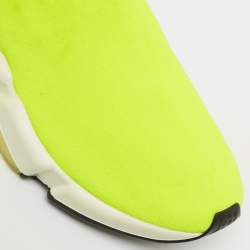 Balenciaga Neon Yellow Knit Fabric Speed Trainer Sneakers Size 39