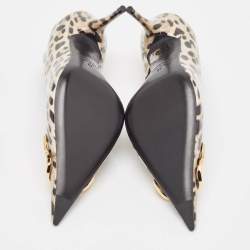 Pre Owned Balenciaga Cream/Brown Patent BB d'Orsay Pumps Size 37