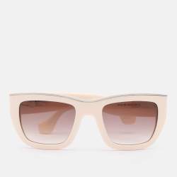 Pre Owned Balenciaga Cream/Brown BA59 Rectangular Sunglasses
