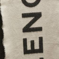 Pre Owned Balenciaga Grey Logo Pattern Wool Scarf