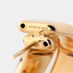 Pre Owned Balenciaga Gold Tone Twisted Hoop Earrings