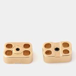 Pre Owned Balenciaga Gold Tone Twisted Hoop Earrings