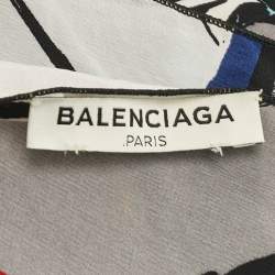 Balenciaga Multicolor Abstract Printed Silk Scarf
