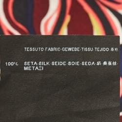Balenciaga Multicolor Abstract Prink Silk Square Scarf 