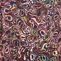 Balenciaga Multicolor Abstract Prink Silk Square Scarf 