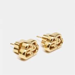 Balenciaga BB  Gold Tone Earrings 