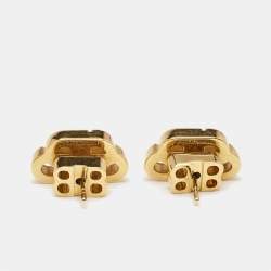 Balenciaga BB  Gold Tone Earrings 
