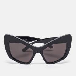 Pre Owned Balenciaga Black BB0293S Cat Eye Sunglasses