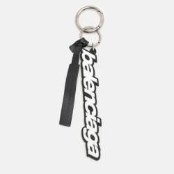 Balenciaga White/Black Rubber Logo Key Holder