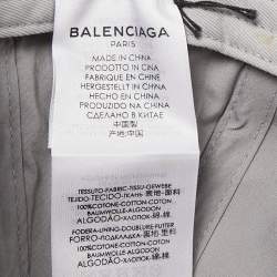 Pre Owned Balenciaga Grey Logo Embroidered Cotton Baseball Cap L