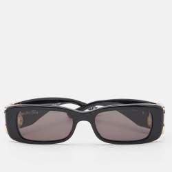 Balenciaga Black/Gold BB0096S Rectangle Sunglasses