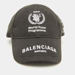 Balenciaga Black Logo Embroidered Cotton Baseball Cap L