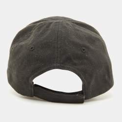 Balenciaga Black Logo Embroidered Cotton Baseball Cap L