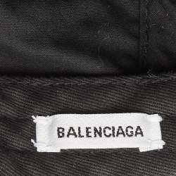 Balenciaga Black Logo Embroidered Cotton Baseball Cap L