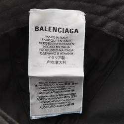 Balenciaga Black Logo Embroidered Cotton Baseball Cap L