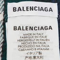 Balenciaga Multicolor Logo Print Wool Scarf