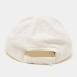 Balenciaga White Logo Embroidered Cotton Archetype Baseball Cap L