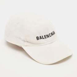 Balenciaga White Logo Embroidered Cotton Archetype Baseball Cap L