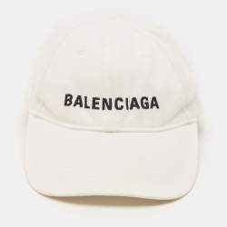 Balenciaga White Logo Embroidered Cotton Archetype Baseball Cap L