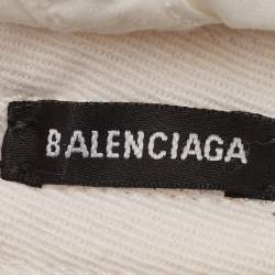 Balenciaga White Logo Embroidered Cotton Archetype Baseball Cap L