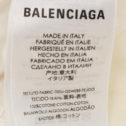 Balenciaga White Logo Embroidered Cotton Archetype Baseball Cap L