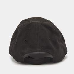 Pre Owned Balenciaga Black Logo Embroidered Cotton Baseball Cap L