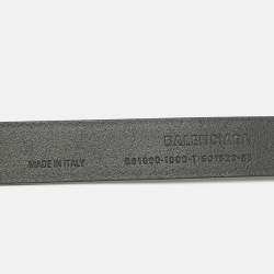 Pre Owned Balenciaga Black leather BB Logo Slim Belt 85CM