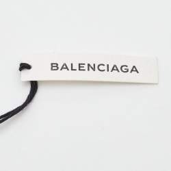 Pre Owned Balenciaga Earp Fabric Gold Tone Round Button Earrings 