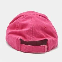 Pre Owned Balenciaga Pink WFP Embroidered Cotton Baseball Cap L