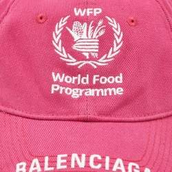 Pre Owned Balenciaga Pink WFP Embroidered Cotton Baseball Cap L
