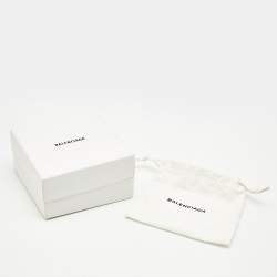 Pre Owned Balenciaga Heart Gold Tone Single Hoop Earring