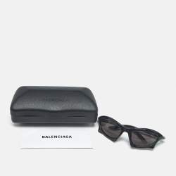 Pre Owned Balenciaga Black BB02295S Bat Rectangle Sunglasses