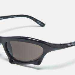 Pre Owned Balenciaga Black BB02295S Bat Rectangle Sunglasses